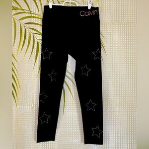 Calvin Klein Performance leggings  black with star embellishment Sz M